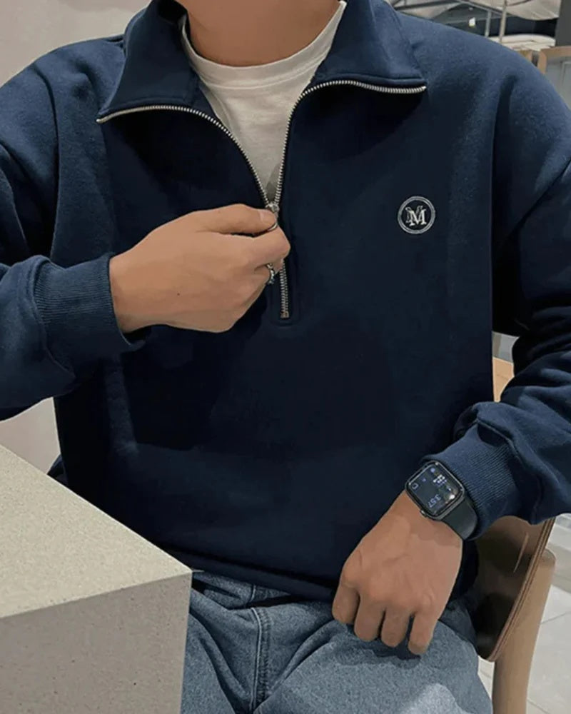 "MONACO" - HALF ZIP NAVY BLUE