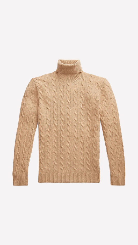 "ÁLVARO" - CABLE KNIT TURTLENECK CREAM