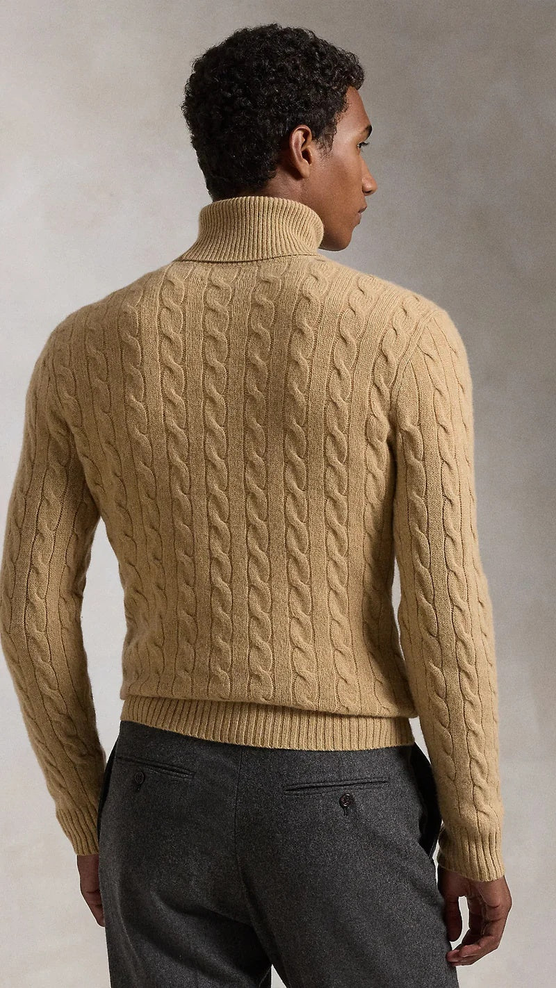 "ÁLVARO" - CABLE KNIT TURTLENECK CREAM